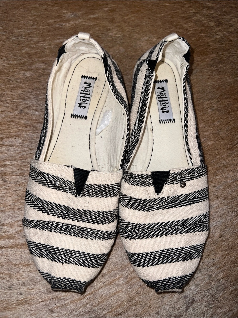 Target Black & Cream Striped Espadrille Flats